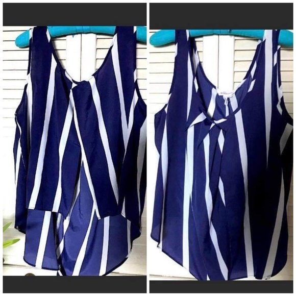 BCBGeneration striped  Polyester split-back tank L - Picture 10 of 10